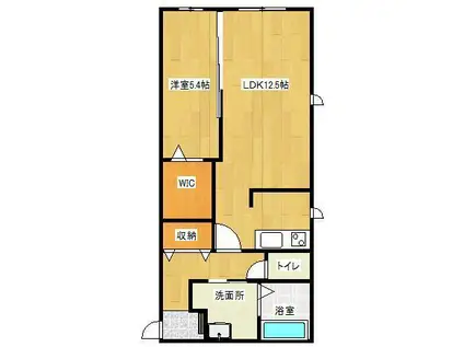 SOPHIA高城(1LDK/2階)の間取り写真