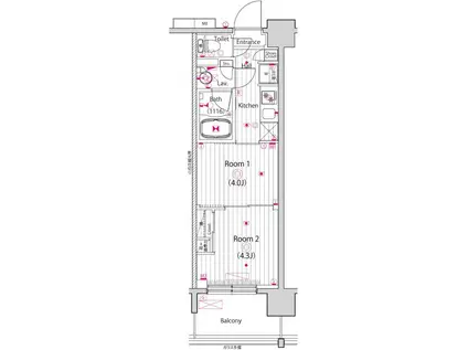 グランド・ガーラ東大島(2K/7階)の間取り写真