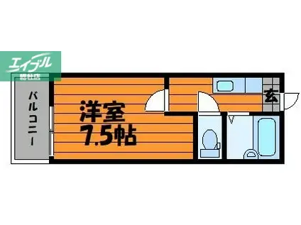 シェ・モア(1K/2階)の間取り写真