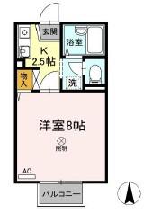 コーポ向日葵(1K/2階)の間取り写真
