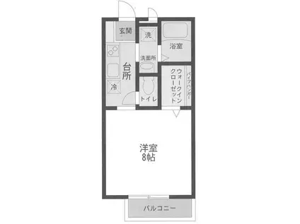 エメフルーヴII(1K/2階)の間取り写真