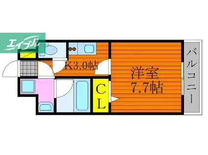 SUN GATE(1K/4階)の間取り写真