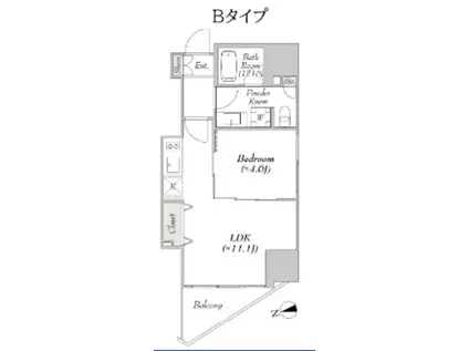 ミリアレジデンス新宿御苑II(1LDK/6階)の間取り写真