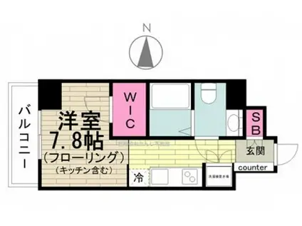 アーバイル三軒茶屋(ワンルーム/12階)の間取り写真