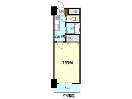 MITOMI GLANZ(1K/5階)の間取り写真