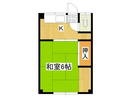 第二臼倉荘(1K/2階)の間取り写真