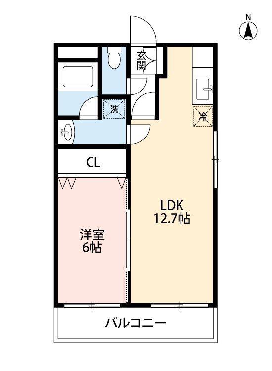 PISO壱番館(1LDK/4階)の間取り写真
