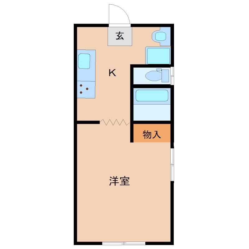 コンフィーフラット(1K/2階)の間取り写真