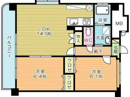 FELT716(2LDK/5階)の間取り写真