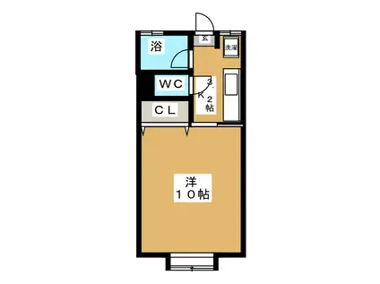 エムズ6(1K/1階)の間取り写真