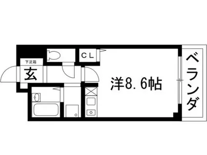 アーバンライフ牧の里(1K/4階)の間取り写真