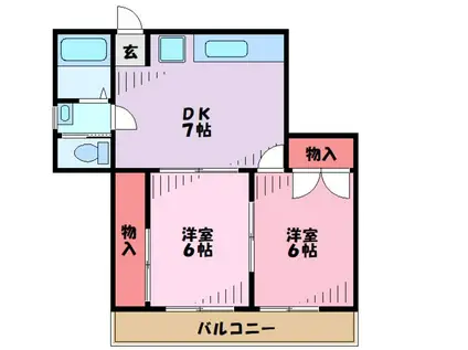 第一中田ビル(2DK/4階)の間取り写真