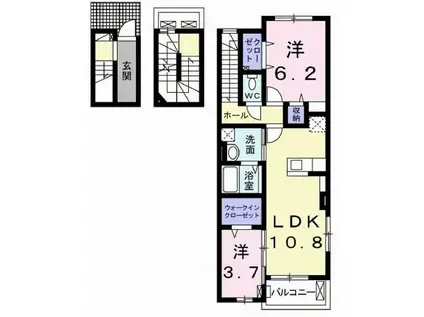ステラ・ポラーレ(2LDK/3階)の間取り写真