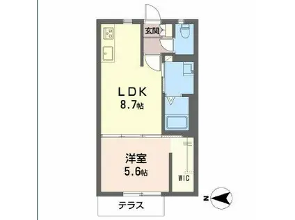 ファミールオランジュ(1LDK/1階)の間取り写真
