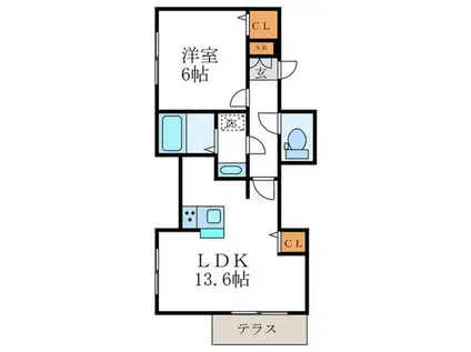 サンジェスト(1LDK/1階)の間取り写真