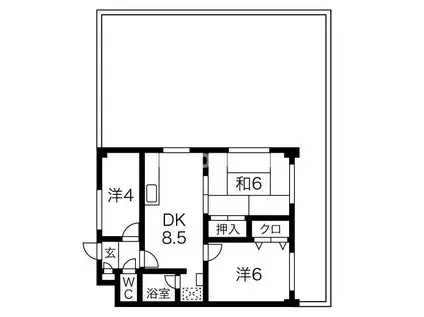 ピトレスクエア(3DK/5階)の間取り写真