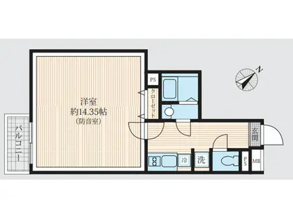 リブリフィオーレⅡ(1K/2階)の間取り写真