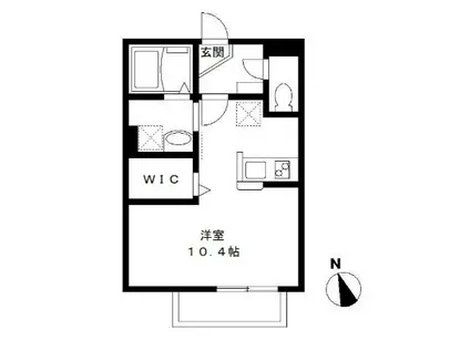 シェルガーデン真間(ワンルーム/1階)の間取り写真