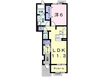 インフィニティ(1LDK/1階)の間取り写真