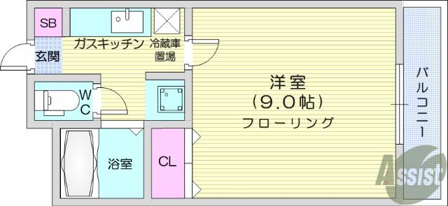 アトレー成田町(1K/2階)の間取り写真