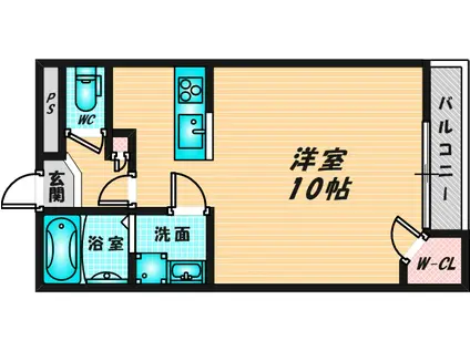 レオパレス島之内(ワンルーム/3階)の間取り写真