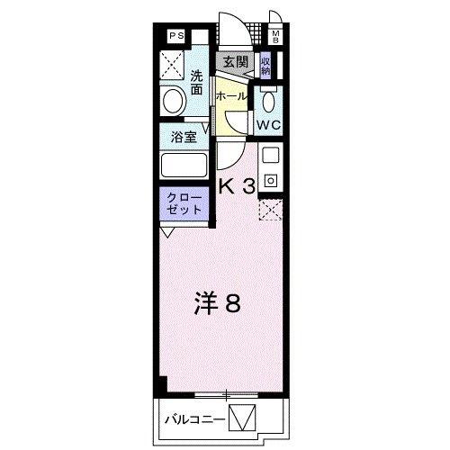 シールド青葉(1K/3階)の間取り写真