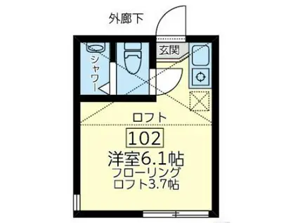 ユナイト金沢八景セシル・パウエル(ワンルーム/1階)の間取り写真