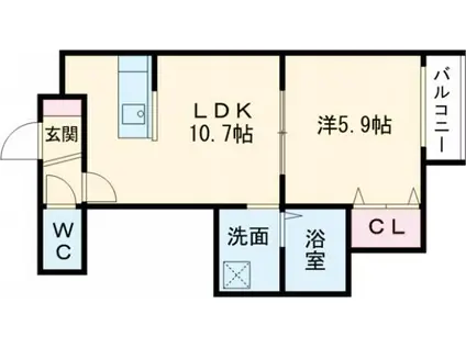 デイトナ(1LDK/5階)の間取り写真
