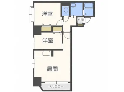 HF東札幌レジデンス(2LDK/8階)の間取り写真