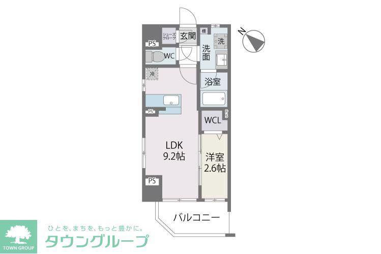 BLANCCIEL六本松(1LDK/7階)の間取り写真