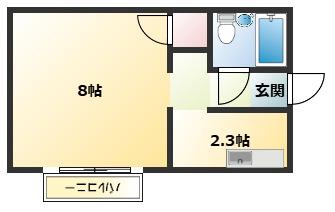 コーポホワイトエイト(1K/2階)の間取り写真