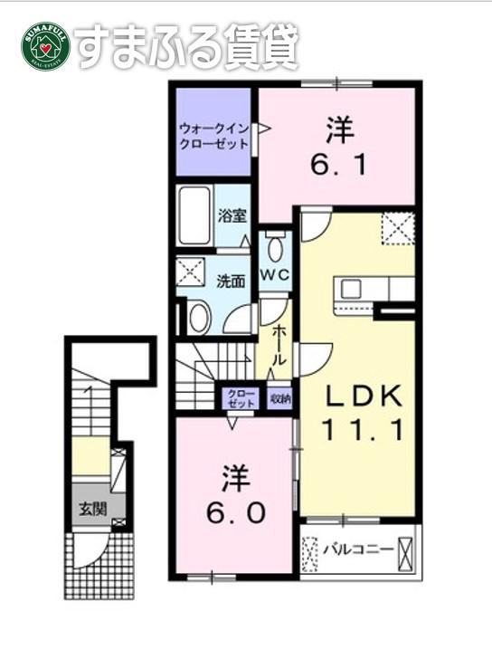 エルピーダ(2LDK/2階)の間取り写真
