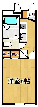 メモリアス西宮(1K/2階)の間取り写真