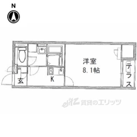 クレイノヴィオーラ(1K/1階)の間取り写真