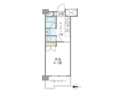 オクトフラッツK(1K/3階)の間取り写真