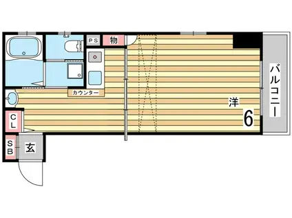 エステムコート神戸ハーバーランド前II(1K/8階)の間取り写真