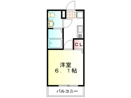 シエル東松山(1K/1階)の間取り写真