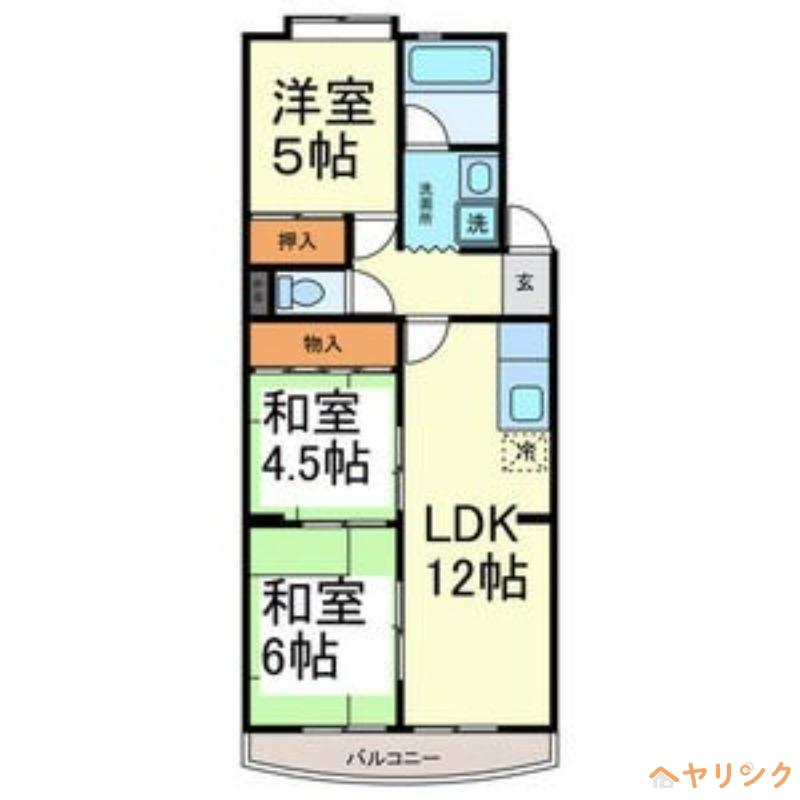 サンパーク大鐘(3LDK/3階)の間取り写真