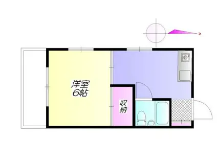 カーサ杉並(1K/2階)の間取り写真