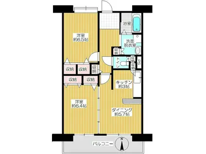 コーポレート上戸田(2LDK/8階)の間取り写真