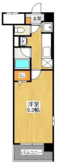 ハイムさわらび(1K/3階)の間取り写真