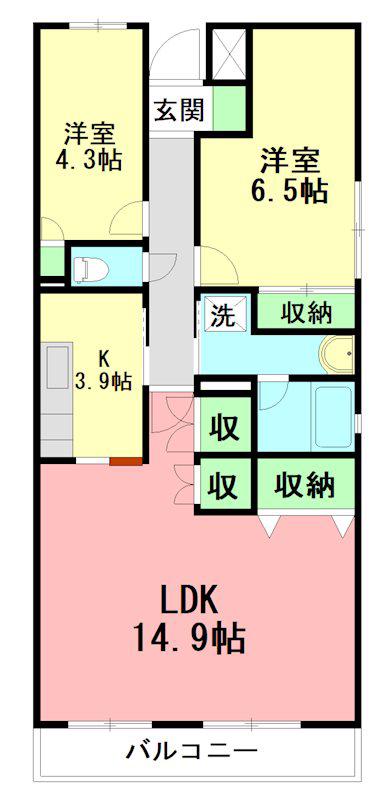 グランフォーレ(2LDK/3階)の間取り写真