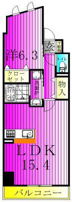 LUCE VII(1LDK/2階)の間取り写真
