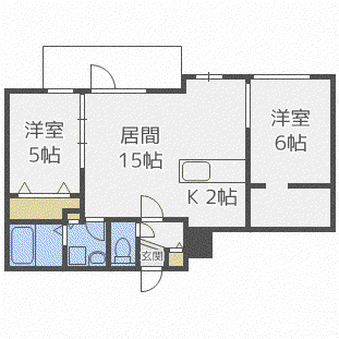 CHATEAU BLANC65(2LDK/4階)の間取り写真