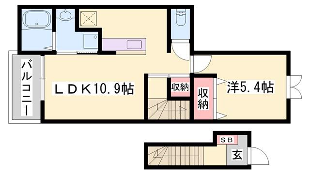 アマルフィ37(1LDK/2階)の間取り写真