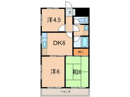 メゾン・ド・プラン(3DK/3階)の間取り写真