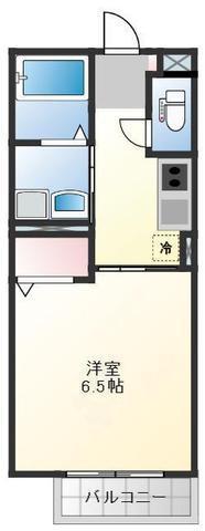 リトリート飾磨(1K/2階)の間取り写真