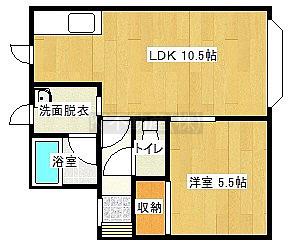 美登里2000(1LDK/1階)の間取り写真