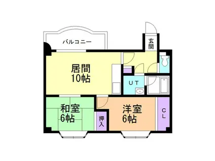 ピアレス麻生(2LDK/5階)の間取り写真