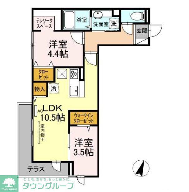 ステラ美光(2LDK/1階)の間取り写真